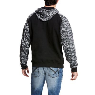 Ariat Patriot Siyah / Camo Kapşonlu Sweatshirt Erkek (12303-273)